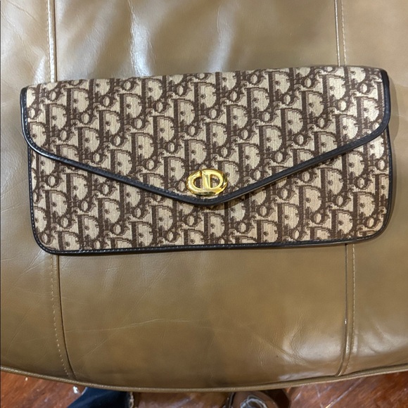 Dior Brown Monogram Clutch with Gold Detail - Picture 2 of 6